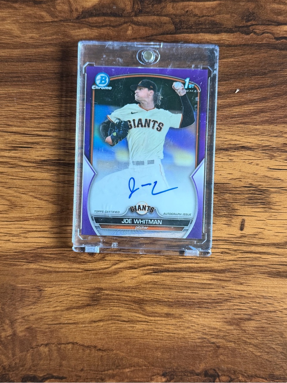 2024 Bowman Chrome 1st Bowman Auto Purple Refractor Joe Whitman /250 Giants
